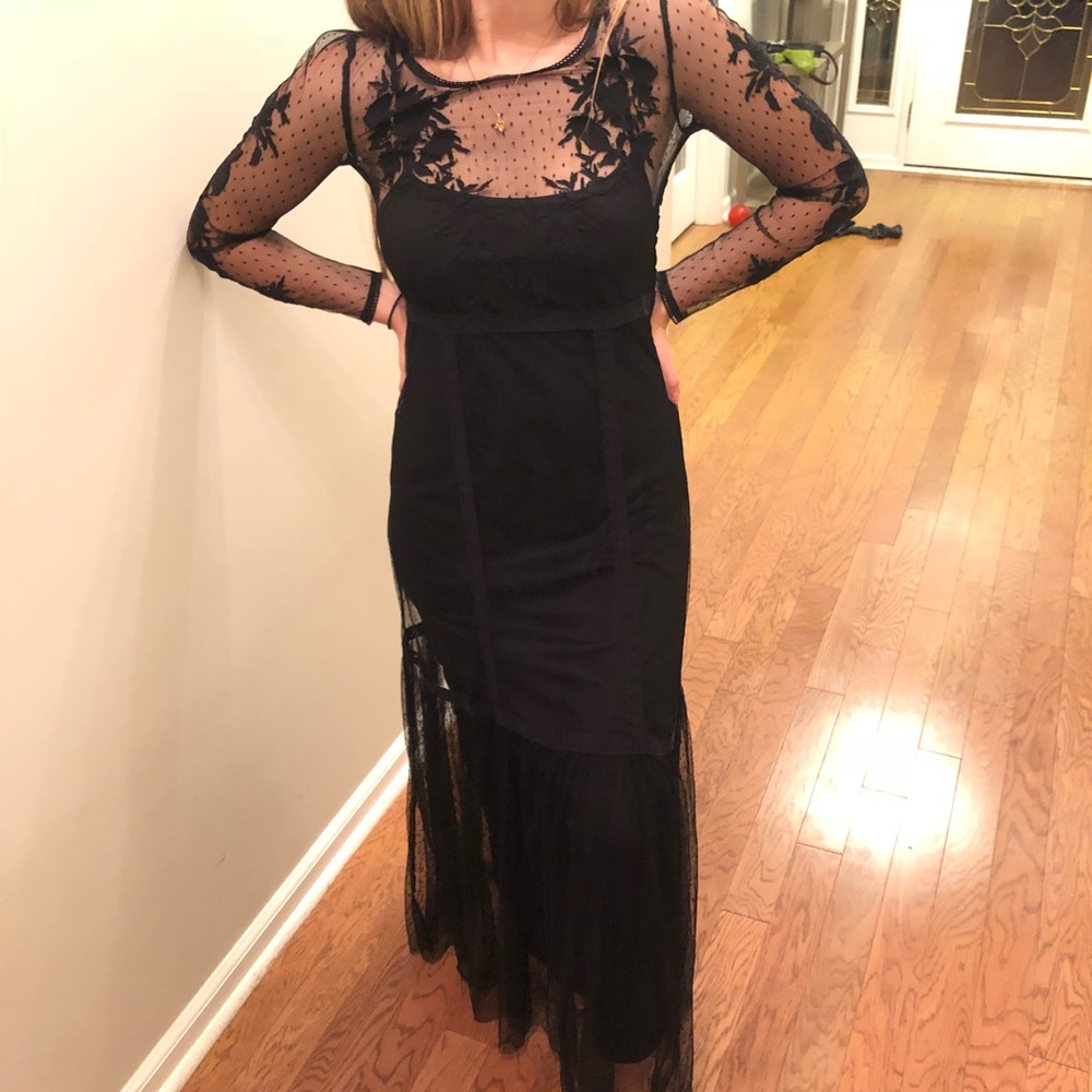Beautiful Sheer Black Lace Dress